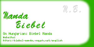 manda biebel business card